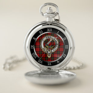 Wallace Clan Badge & Tartan Silver Pocket Watch