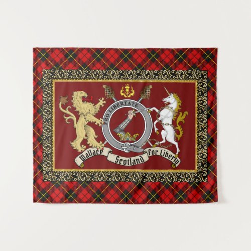 Wallace Clan Badge & Tartan Tapestry