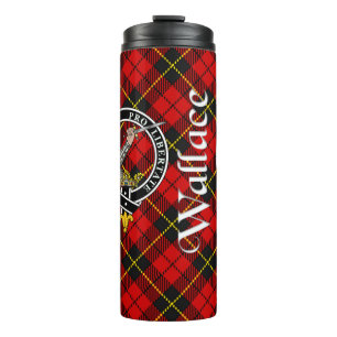 Wallace Clan Badge & Tartan Thermal Tumbler