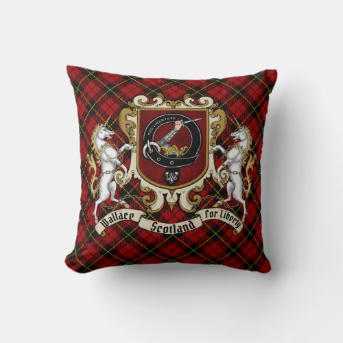 Wallace Clan Badge  Tartan Throw Pillow