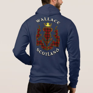 Wallace Clan Badge & Tartan w/Motto Hoodie