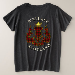 Wallace Clan Badge & Tartan w/Motto Plus Size T-Shirt