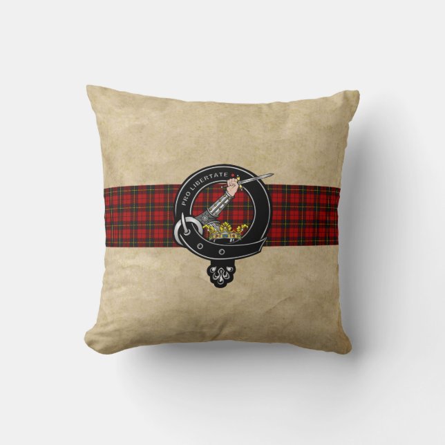 Wallace Clan Badge Throw Pillow (Front)