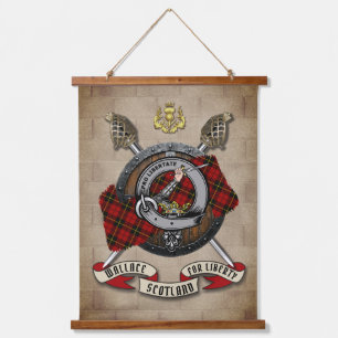 Wallace Clan Badge W/Crossed Swords Personalized Hanging Tapestry
