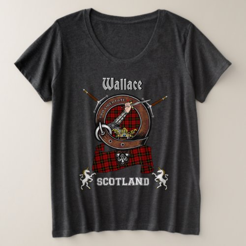 Wallace Clan Badge wSwords Plus Size T_Shirt