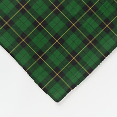 Wallace Clan Black and Green Hunting Tartan Fleece Blanket