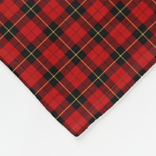 Wallace Clan Classic Red and Black Tartan Fleece Blanket