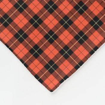Wallace Clan Coral And Black Ancient Tartan Fleece Blanket by plaidwerx at Zazzle
