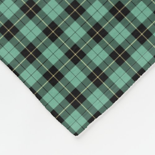 Wallace Clan Light Green Ancient Hunting Tartan Fleece Blanket