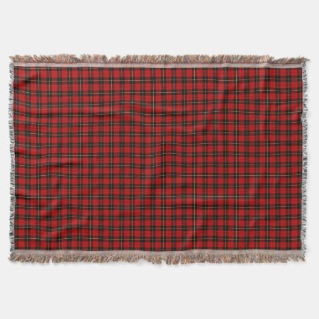 Wallace Clan Red And Black Scottish Tartan Throw Blanket