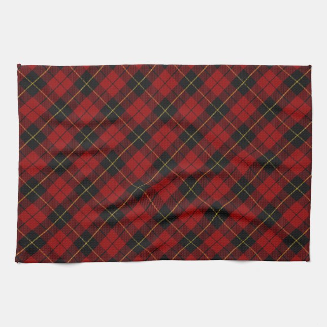Wallace Clan Scottish Tartan Plaid Pattern Kitchen Towel (Horizontal)