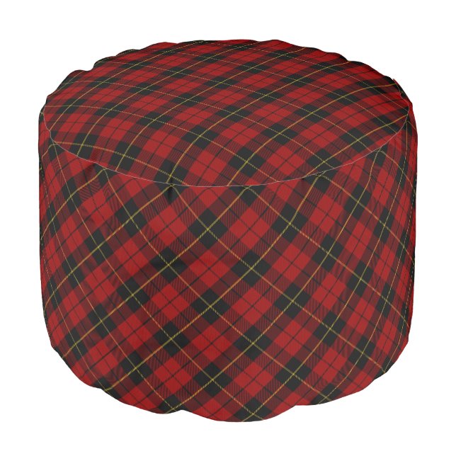 Wallace Clan Scottish Tartan Plaid Pouf (Angled Front)