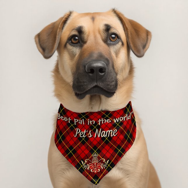 Wallace Clan Tartan Personalized Pet Bandana Collar (Dog 2)