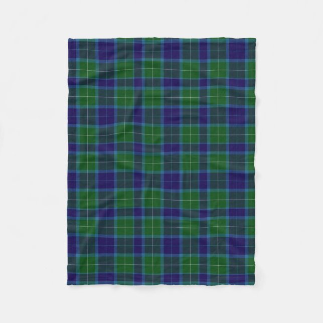 Wallace Clan Tartan Plaid Fleece Blanket (Front)