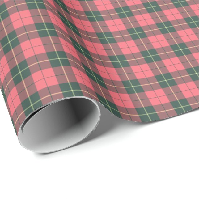 Wallace Clan Weathered Tartan Wrapping Paper (Roll Corner)