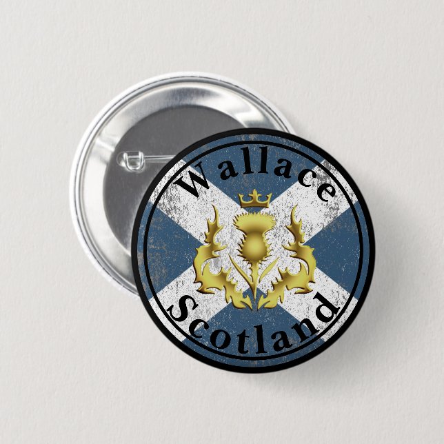 Wallace Crowned Thistle Button (Front & Back)