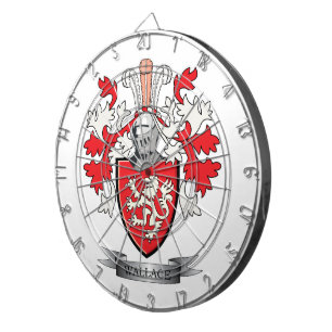 Wallace Family Crest Coat of Arms Dartboard With Darts