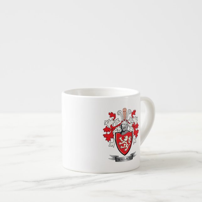 Wallace Family Crest Coat of Arms Espresso Cup (Front Right)