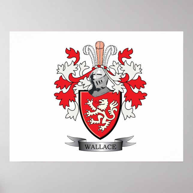 Wallace Family Crest Coat of Arms Poster (Front)