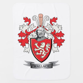 Wallace Family Crest Coat of Arms Receiving Blanket