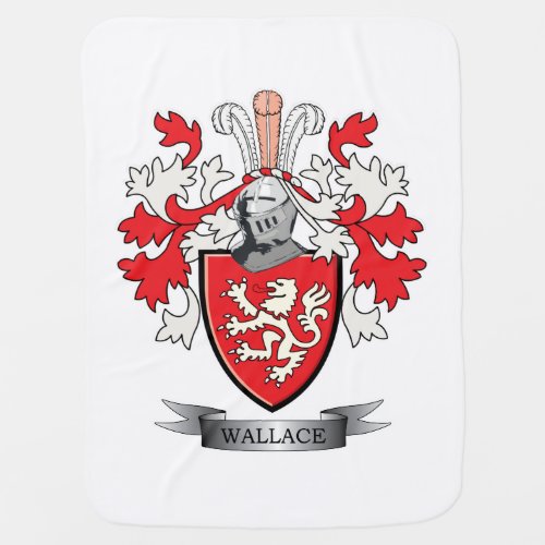 Wallace Family Crest Coat of Arms Receiving Blanket