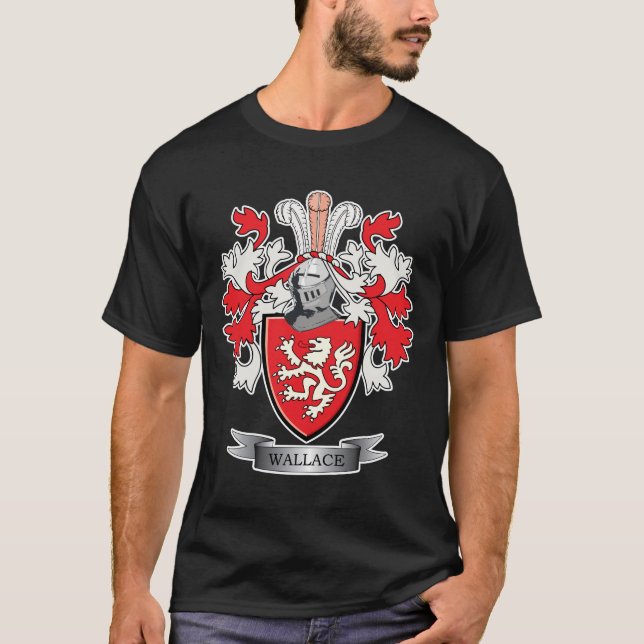 Wallace Family Crest Coat of Arms T-Shirt (Front)