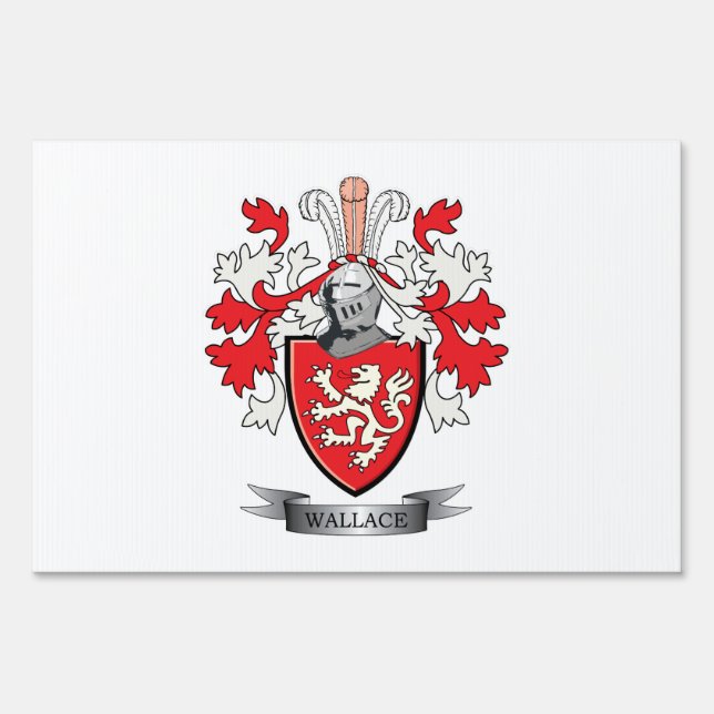 Wallace Family Crest Coat of Arms Yard Sign (Front)
