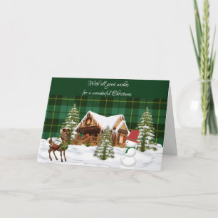 Wallace Hunting Ancient Scottish Tartan Christmas Holiday Card
