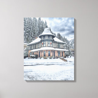 Wallace Idaho Depot in Winter Canvas Print