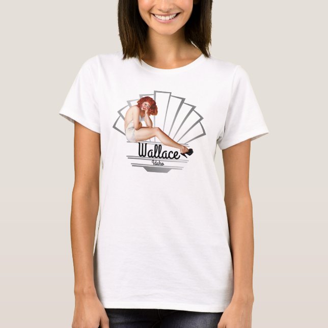 Wallace Idaho Pinup Girl V4 T-Shirt (Front)
