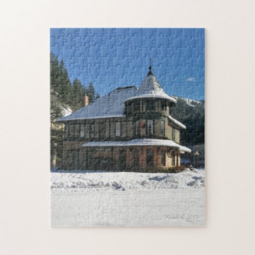 Wallace Idaho Train Depot in Winter Jigsaw Puzzle