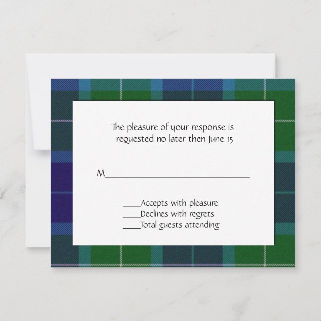 Wallace Plaid RSVP Card (Front)
