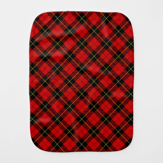 Wallace Red Tartan Baby Burp Cloth (Front)
