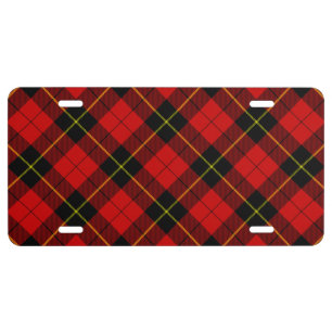 Wallace Red Tartan License Plate