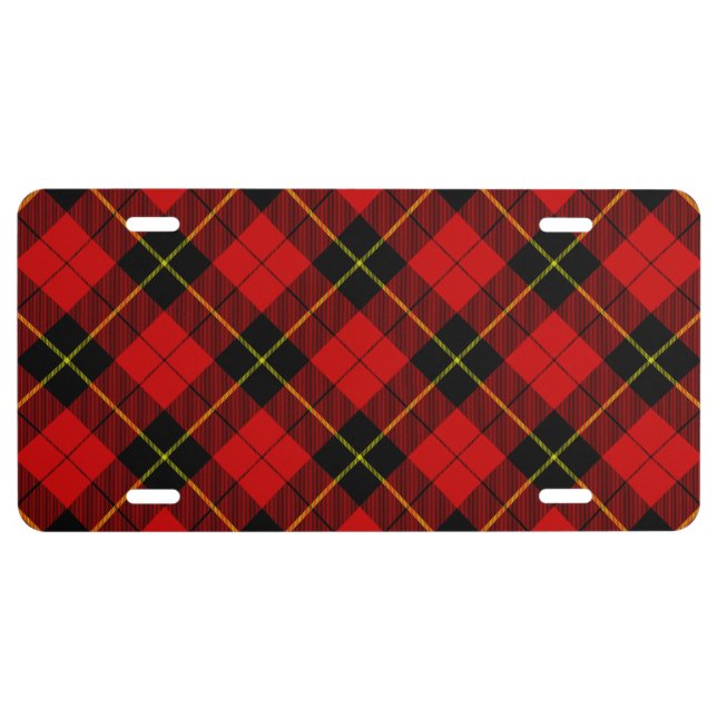 Wallace Red Tartan License Plate (Front)