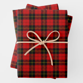 Wallace Red Tartan Wrapping Paper Sheets