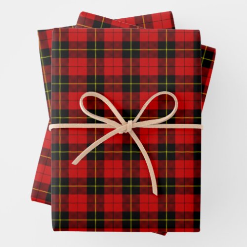 Wallace Red Tartan Wrapping Paper Sheets