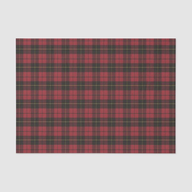 Wallace Red Weathered Original Scottish Tartan Tissue Paper (Front)