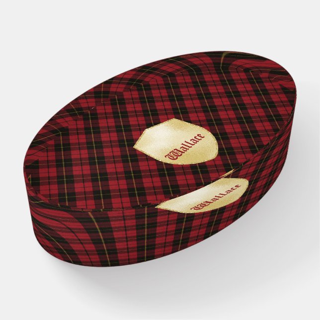 Wallace Red Weathered Scottish Tartan Paperweight (Angled)