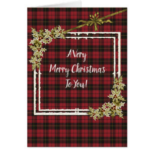 Wallace Red Weathered Tartan Christmas Cards