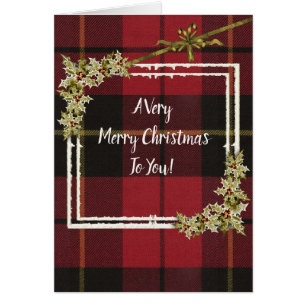 Wallace Red Weathered Tartan Christmas Cards