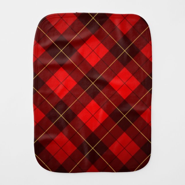 Wallace tartan background baby burp cloth (Front)