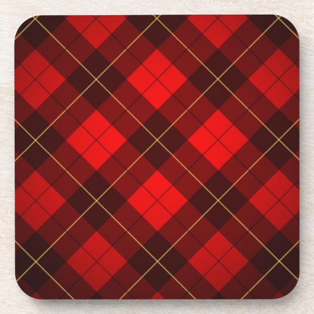 Wallace tartan background beverage coaster (Front)