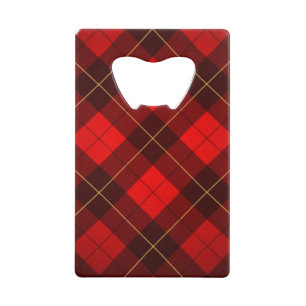 Wallace tartan background credit card bottle opener