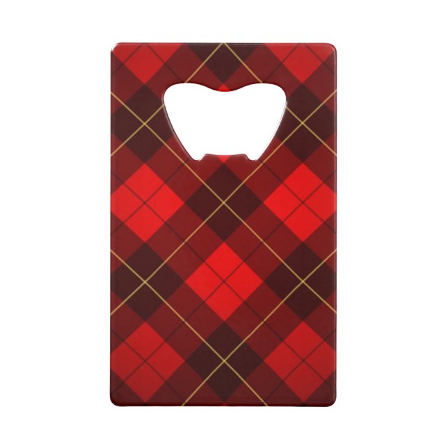 Wallace tartan background credit card bottle opener (Front)