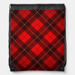 Wallace tartan background drawstring bag