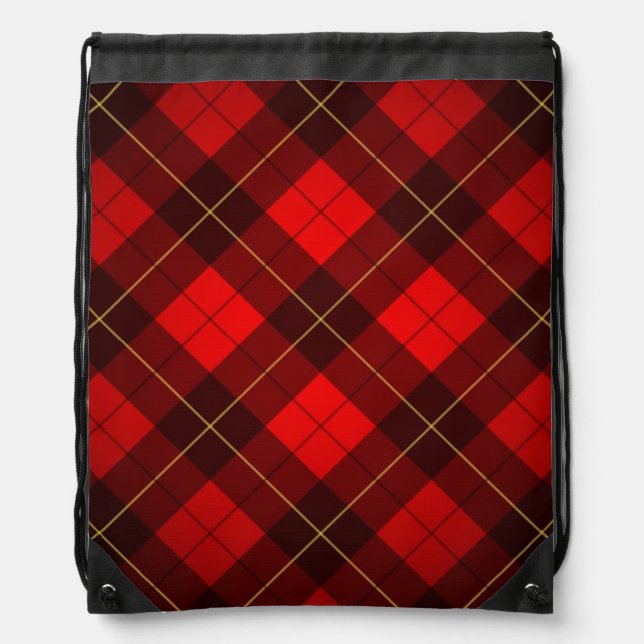 Wallace tartan background drawstring bag (Front)