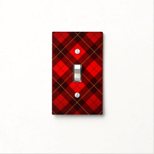 Wallace tartan background light switch cover