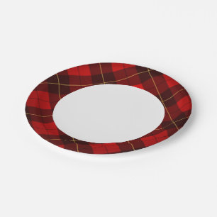 Wallace tartan background paper plates