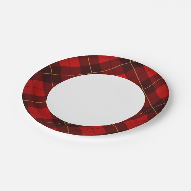 Wallace tartan background paper plates (Angled)